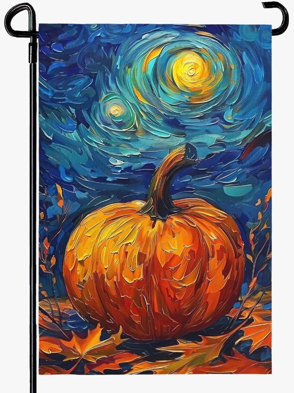 Fall Garden Flag Pumpkin Maple Leaf Yard Flags Van Gogh Garden Flags Art Starry